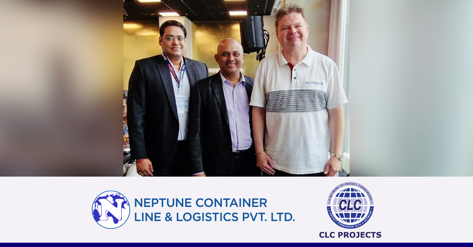 Amol Patil & Walter George of Neptune Container Line & Logistics and CLC Projects Chairman at joint network meeting in Rotterdam
