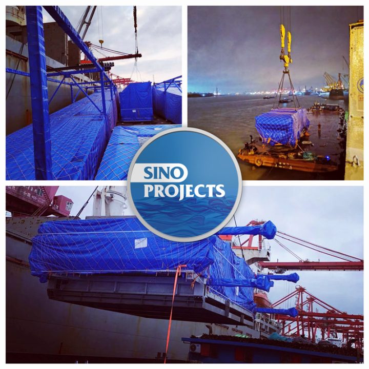 Sino Projects Reloading Project Cargo from Waiting Barges onto an Ocean Vessel