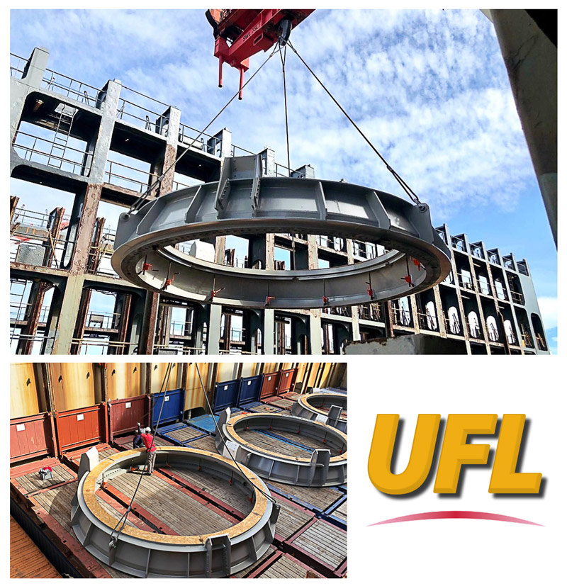 UFL Shipping Agency Unloaded 3 Steel Tower Adapters Delivered by MOL