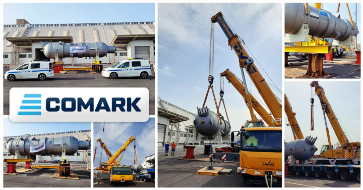 A 122t Vessel was Transferred onto Comark’s Beams & Stools at Koper Port for the Subsequent Movement Alongside the Ship by SPMT