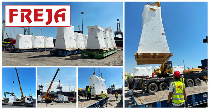 Freja Guangzhou Loaded 9 Sets of Distribution Transformers Destined for an Australian Port via RORO Vessel