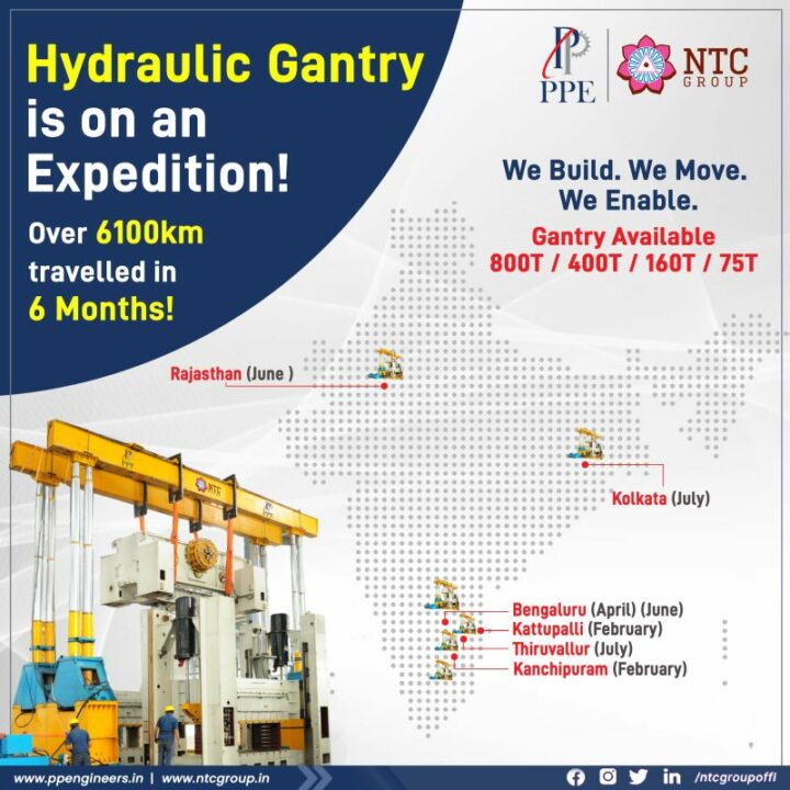 NTC’s PPEngineers Gantry has Traveled Around India Handling Critical Machinery