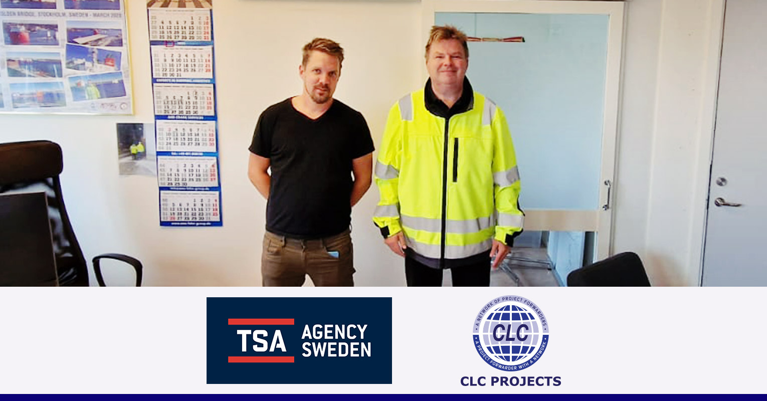CLC Projects Chairman and Mr. Joakim Ljung of TSA Shipping Agency in Gävle, Sweden