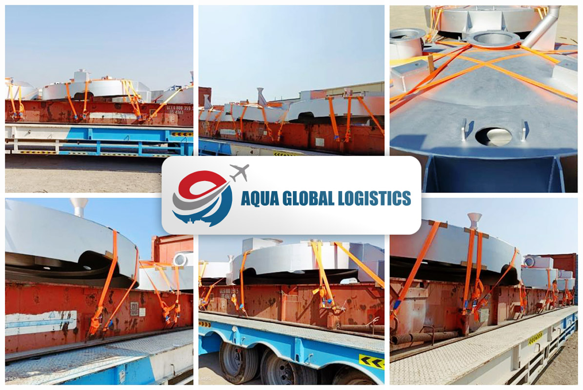 Aqua Global Logistics Recently Loaded Over-width Items on FRs from Sharjah to Bahrain