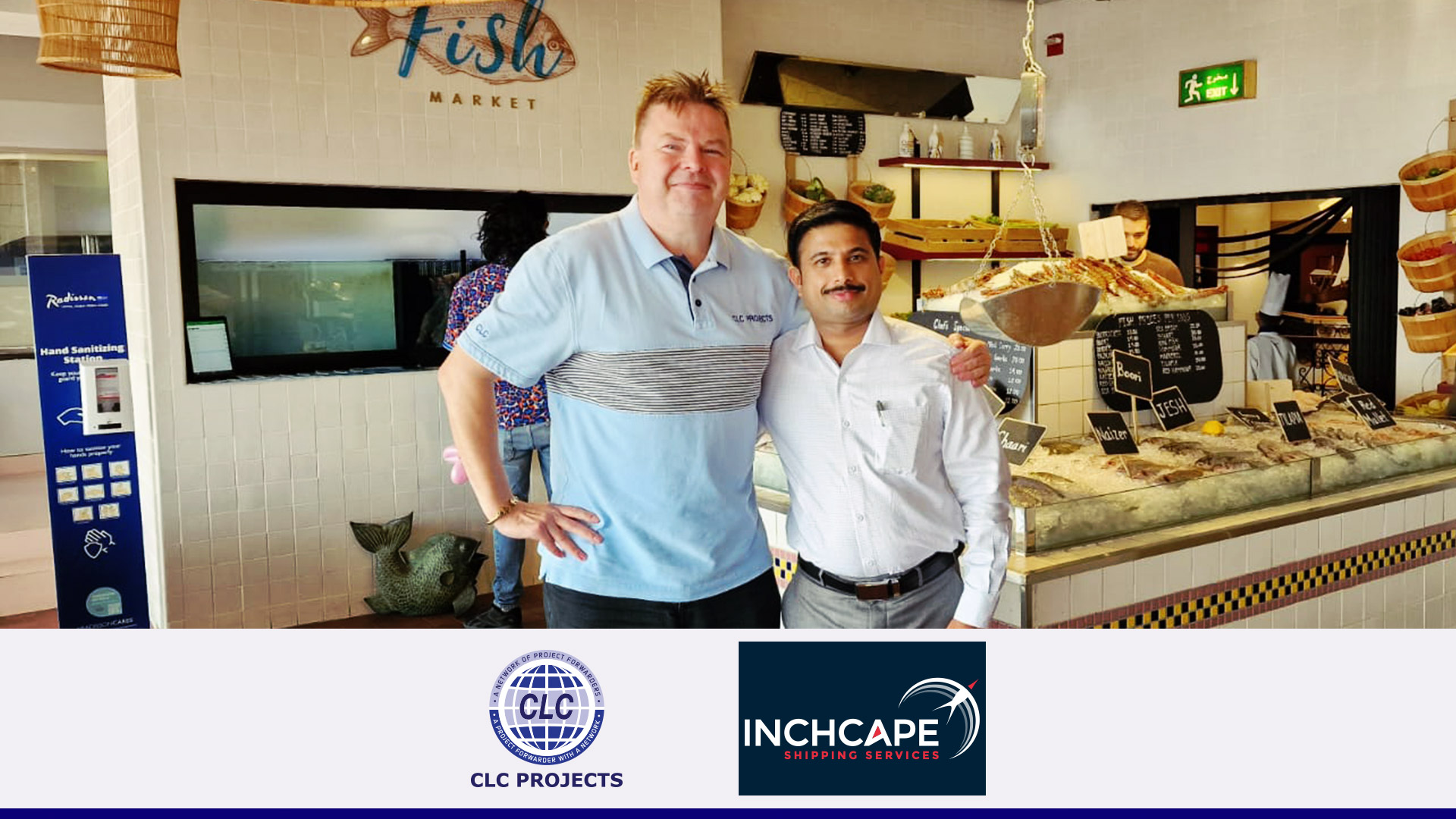 CLC Projects Chairman with Deljo Poulose, Regional Sales Manager - Liner Services at Inchcape Shipping Services in Dubai UAE