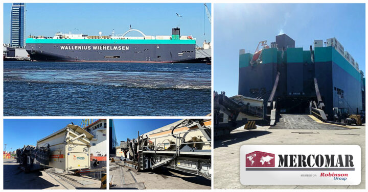 Mercomar Uruguay Handles the 1st Shipment of a Stone Crusher Machine by Wallenius Wilhelmsen RORO Vessel