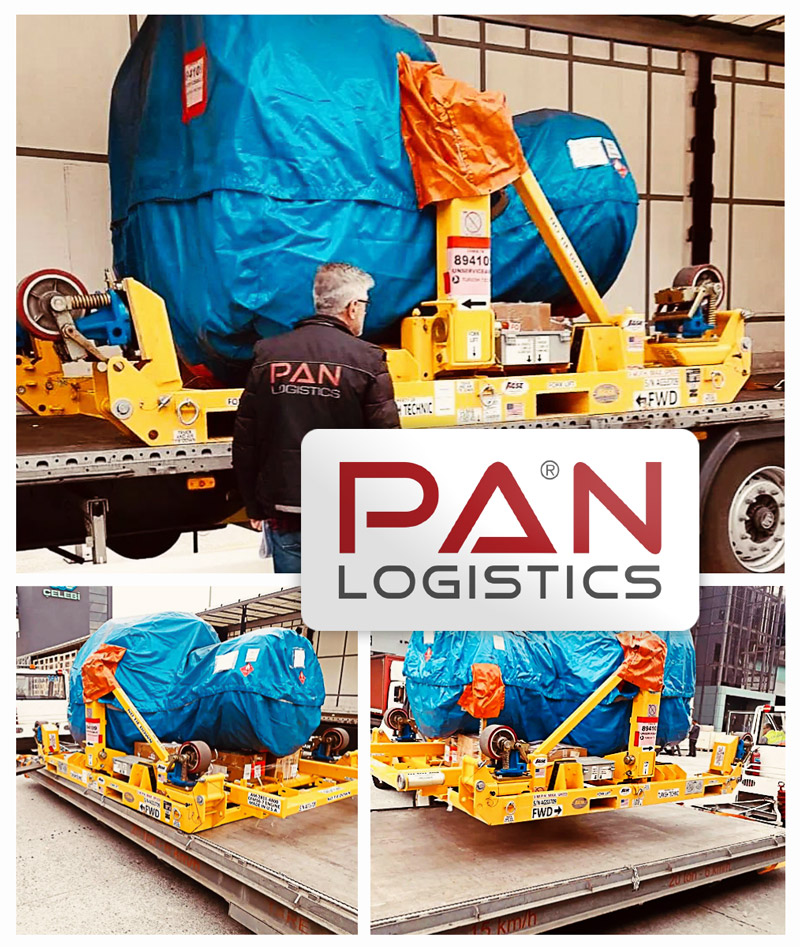 Pan Logistics - Spare Parts Division Loading Out of Guage Boeing 737-800 Engine ex IST to PVG (Shangai) via GYD