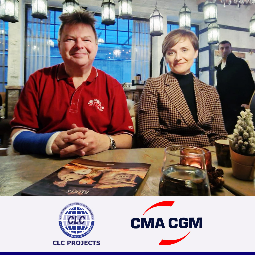 CLC Projects Chairman with Julia Bichulova, General Manager at CMA CGM meeting in Tallinn Estonia