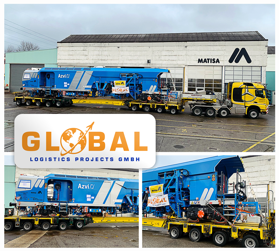 Global Logistics Projects Transported a 68mt Tamping Machine from Switzerland to Spain