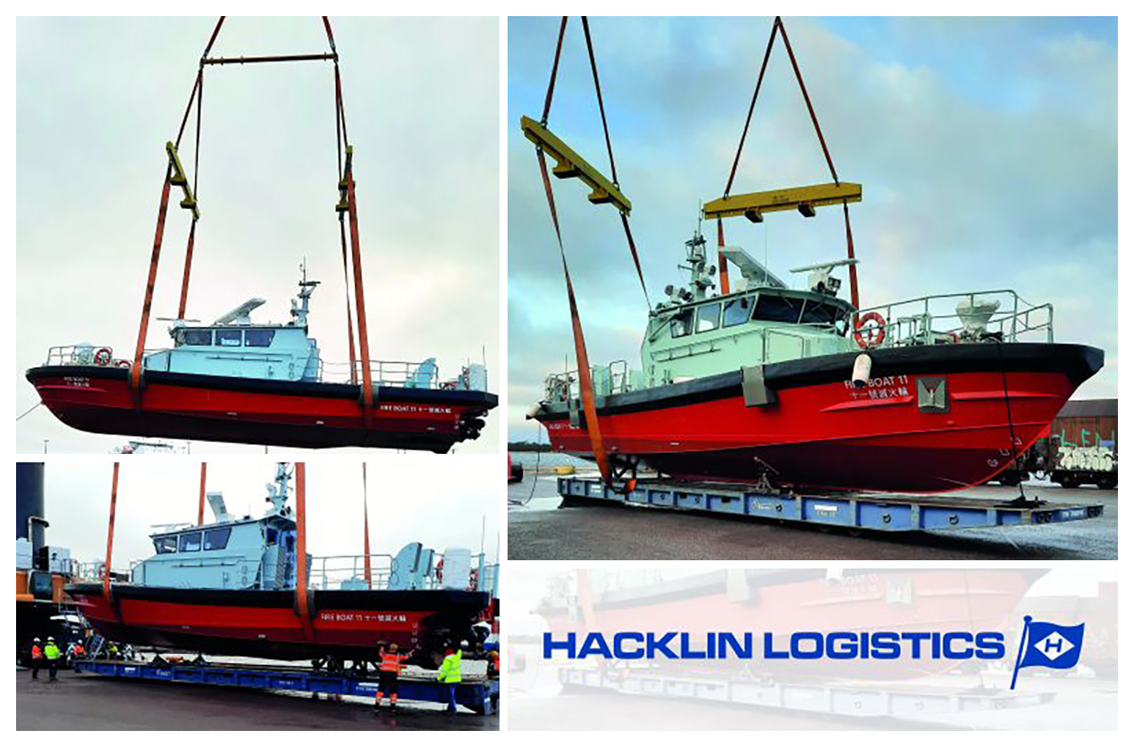 Hacklin Logistics Arranged Loading & Delivery of a Firefighting Boat for Asia