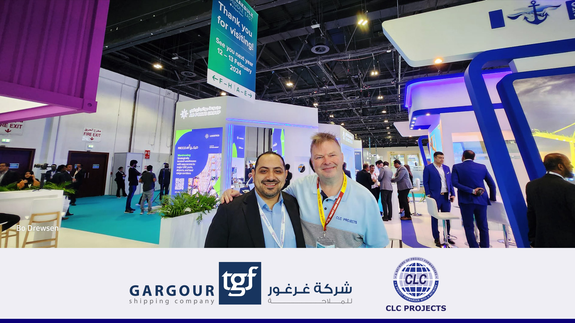 CLC Projects Chairman with Mr. AbdulRahman Taleb Ali of Gargour Shipping Co. at Breakbulk Middle East in Dubai