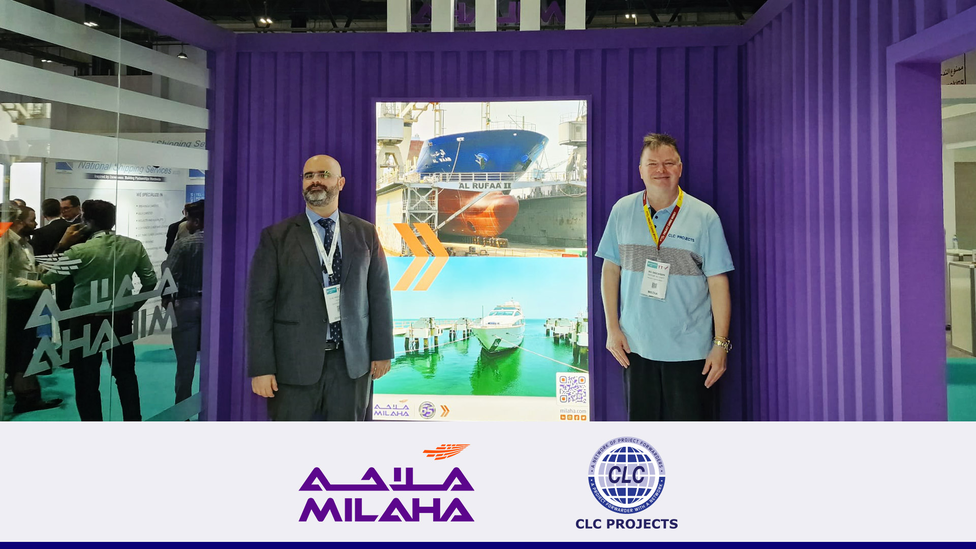 CLC Projects Chairman with Mr. Elias Abou Jawdeh of Milaha Qatar Navigation Q.P.S.C. at Breakbulk Middle East in Dubai