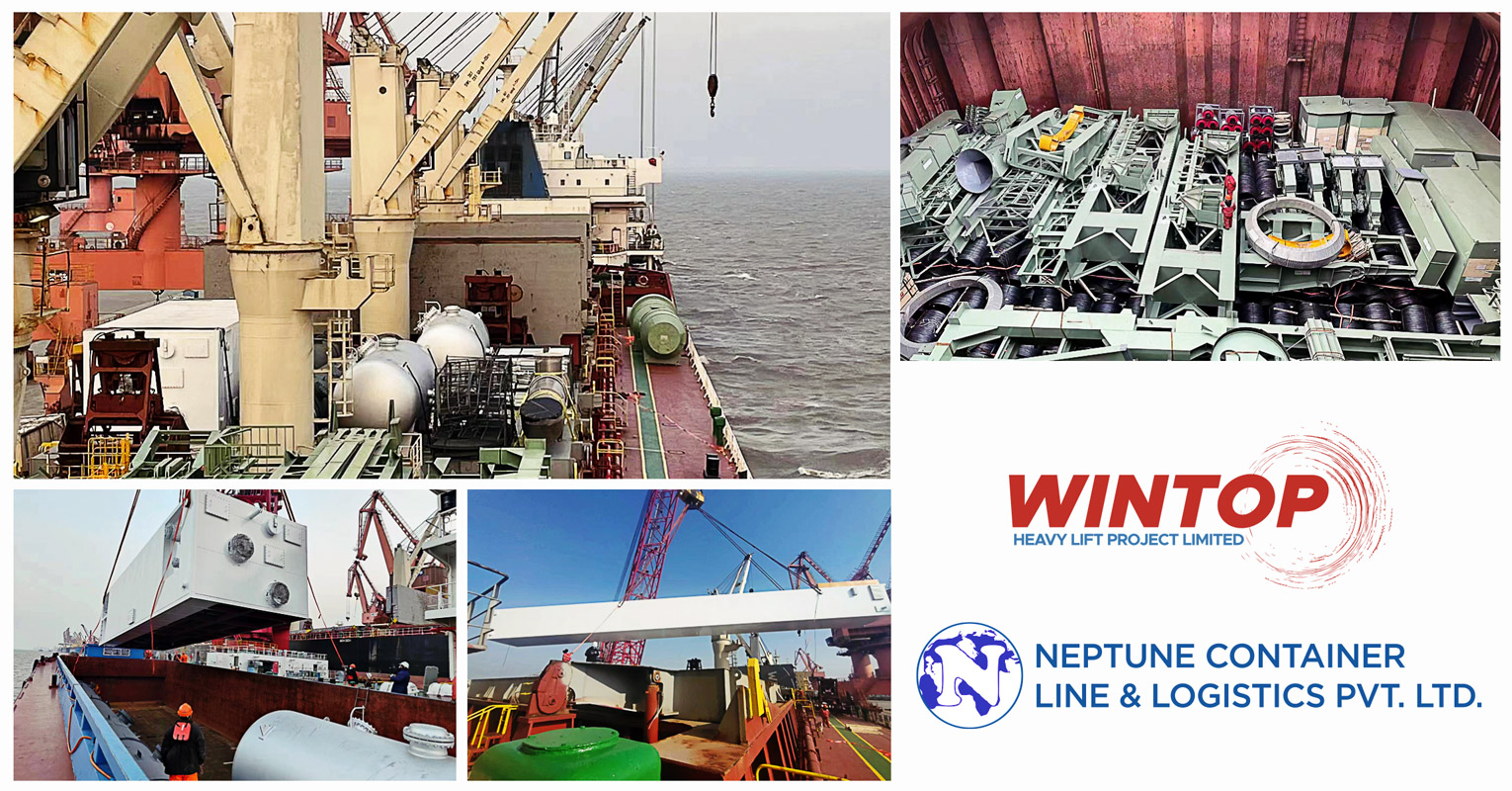 Wintop Heavy Lift & Neptune Container Line & Logistics Cooperated to Ship a Equipment from Shanghai to Mumbai