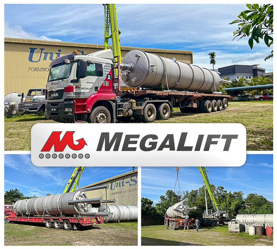 Megalift Delivered 16 Tanks from Balakong to Port Klang Using their Low Loaders