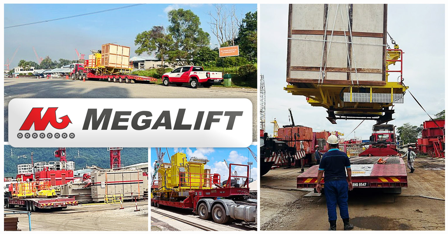Megalift Transported Crane Sets from Seremban to Pasir Gudang, Johor