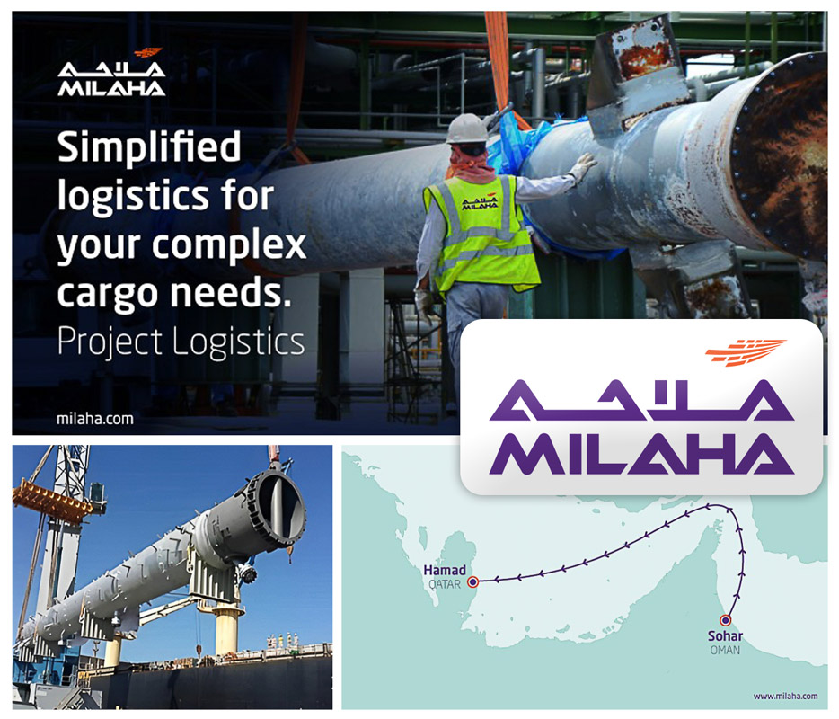 Milaha (Qatar Navigation) Transported a 92-ton Reactor from Sohar Port, Oman, to Hamad Port, Qatar