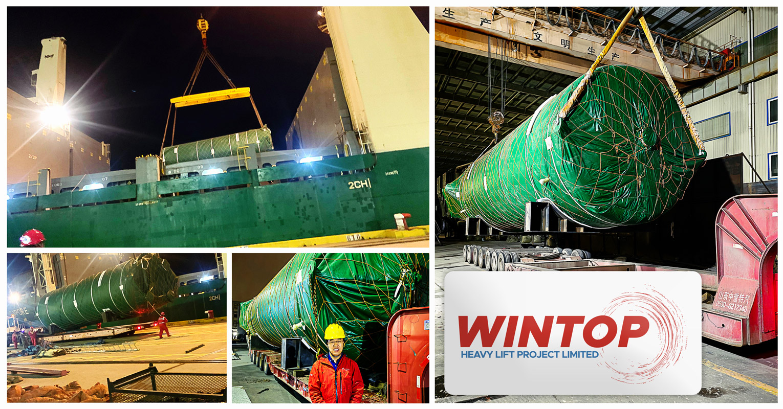 Wintop Heavy Lift Shipped a LOX tank, a LIN tank and a LAR tank from Taicang, China - USA