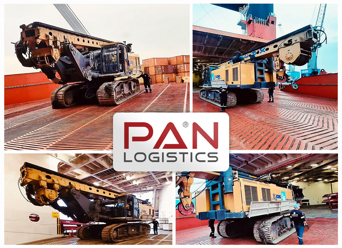 Pan Logistics Transported an 80 ton Pile Driver Machine by RO-RO Ex Iskenderun, TR to Jeddah, Saudi Arabia