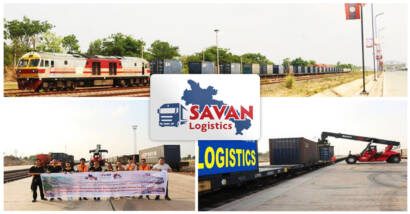 1st China - Lao Direct Rail Freight Shipment to Thai State Railway Managed by Lao National Railways & Savan Logistics at Thanaleng Dry Port International Transshipment Yard