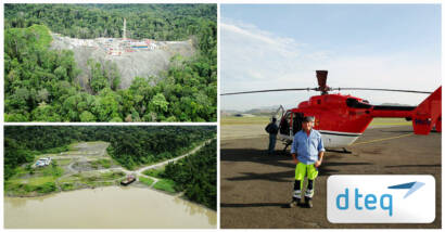 dteq Project Manager Christoph Grobbruegge Visited a Project Site in the Gulf Province, Papua New Guinea by Helicopter for a Route Survey