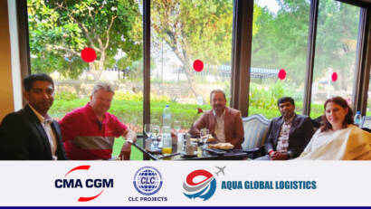 CLC Projects Chairman meeting with Mr. P.M. Razi and Ms. Rania Zraybi of CMA CGM and Mr. Prathap Sridharan and Mr. Kumar Angamuthu of AQUA GLOBAL Logistics