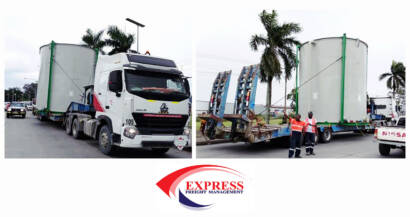 Express Freight Management's Lae Transport Team Delivered a Tank for Transshipment to the Local Port