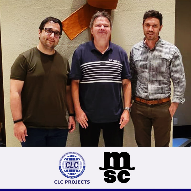 CLC Projects Chairman met with Mr. Reinaldo Rodrigues, Breakbulk and Project Cargo Coordinator and Mr. Alexander Schulz, Manager Global/VIP Accounts and Breakbulk at MSC Mediterranean Shipping Company in São Paulo, Brazil