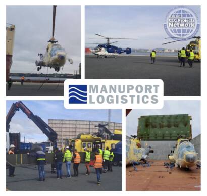 4 Helicopter Unloading, Assembling and Flown off by Manuport Logistics Spain
