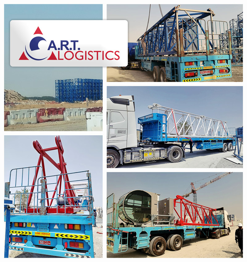 A.R.T. Logistics Delivered 7 Tower Cranes on 79 trucks from UAE to Oman