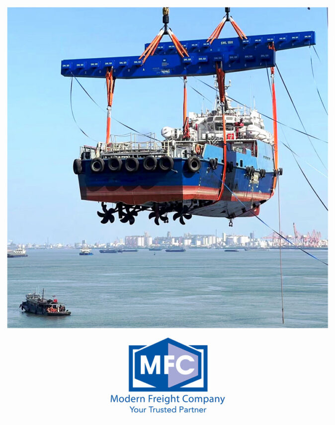MFC UAE Transported 2 New Tug Boats, 160 MT each, from a Shipyard in China to the UAE