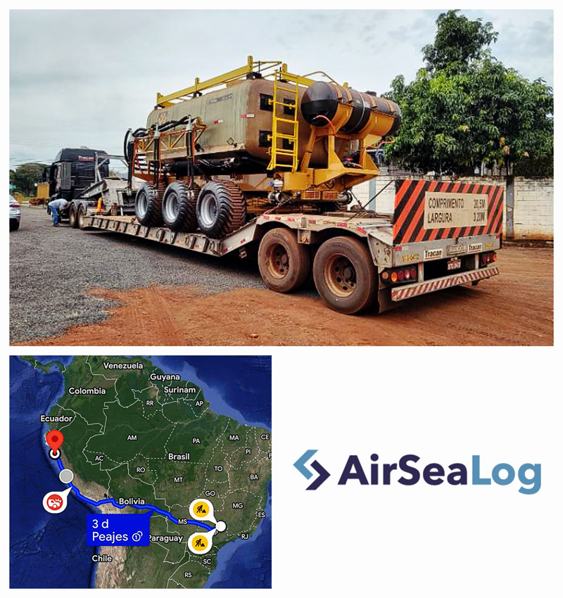 Airsealogistics Peru Transported Sugar Cane Plantation Equipment From Brazil to North Peru by Road