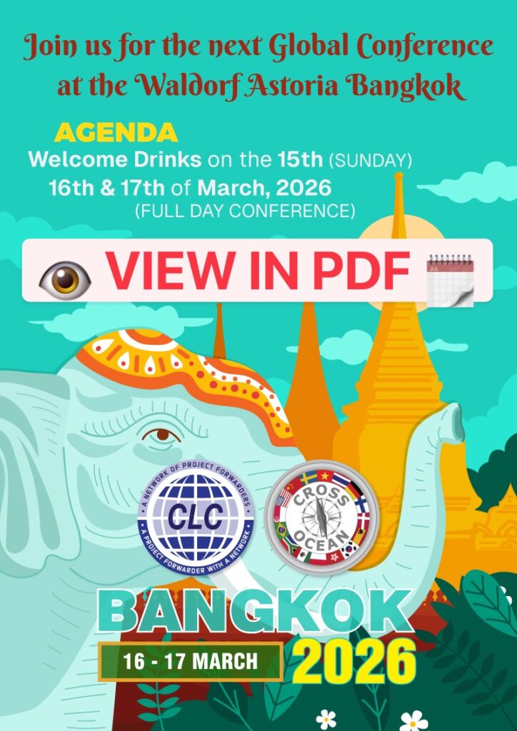 Agenda for the CLC Projects Global Conference in Bangkok at the Waldorf Astoria Bangkok