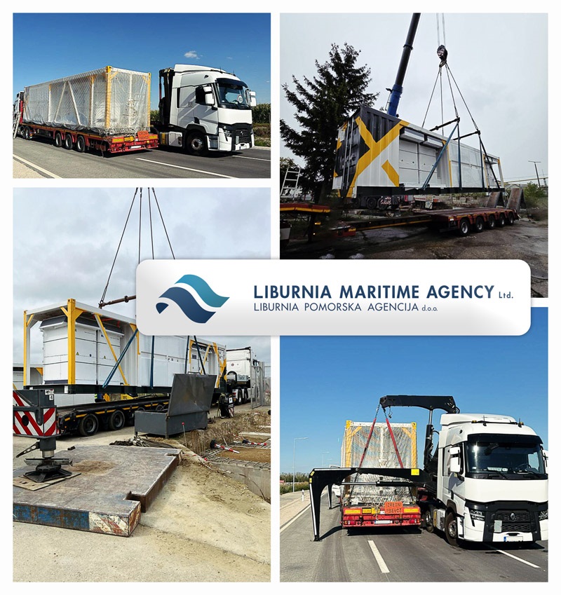 Liburnia Group Handled the Port Operations & Inland Transport of 5 x OOG + ADR Trucks Carrying Power Battery Systems