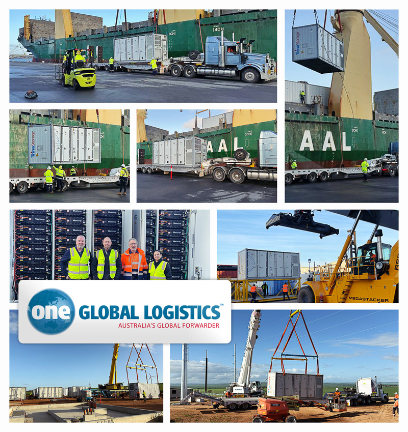 One Global Logistics Handled a Renewables / Power Storage Project from Spain and China to the Port of Adelaide to remote South Australia