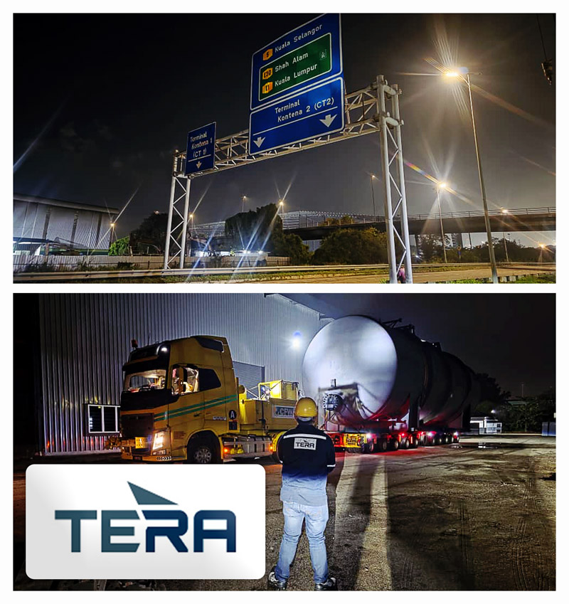 Tera Projects Transporting a 6.5m High Tank from Shipyard to Port