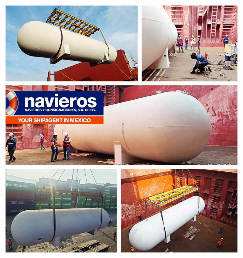 Navieros y Consignaciones Shipped a Large Storage Tank from Mexico to Ecuador